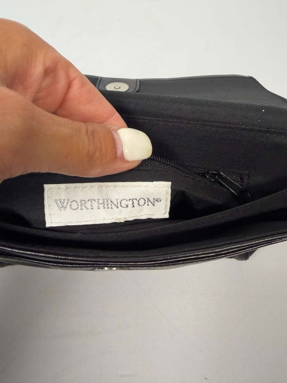 Worthington Black Leather Flap Clutch Purse - Picture 5 of 7